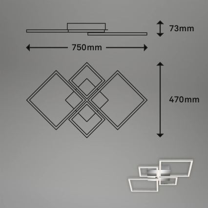 Dæmpbar LED-loftlampe LED/42W/230V 3000K mat krom