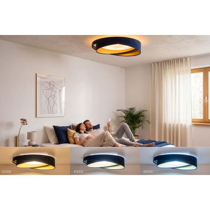 Dæmpbar LED-loftlampe SMART GALAXY MODERN LED/24W/230V 3000-6500K Ø 55 cm blå/guld + fjernbetjening
