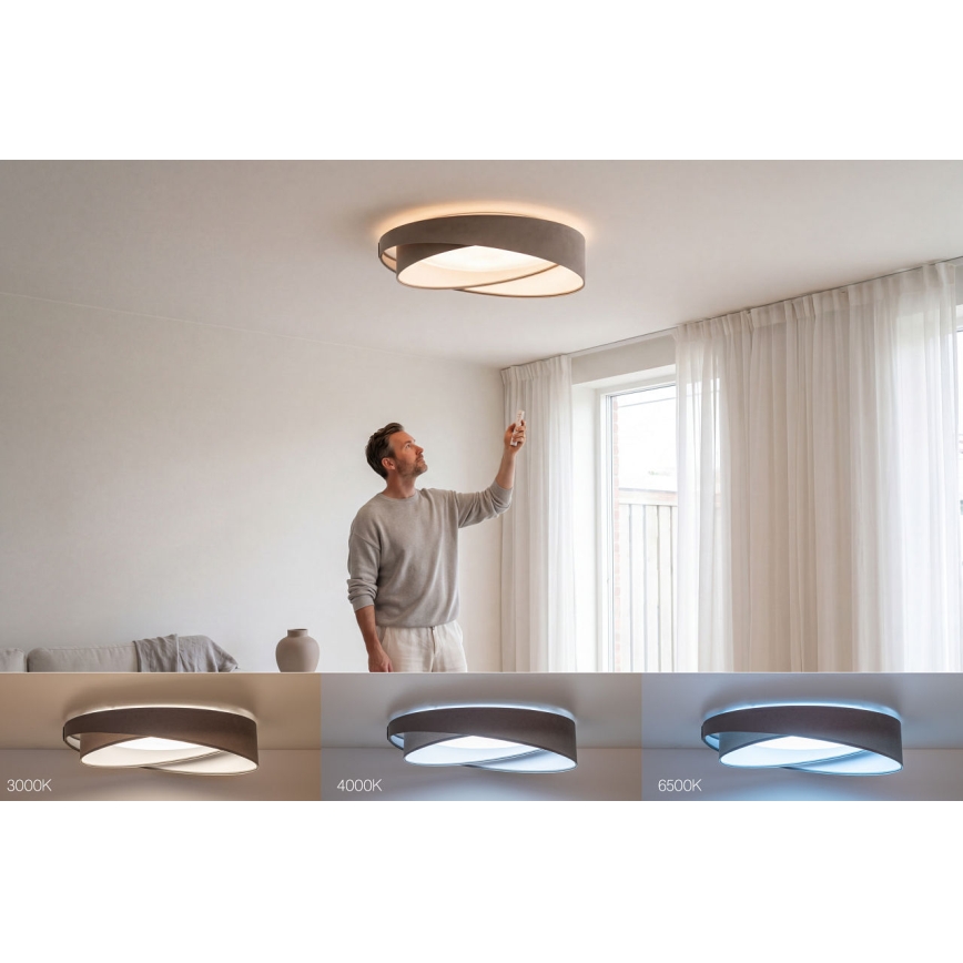 Dæmpbar loftlampe SMART GALAXY MODERN LED/24W/230V 3000-6500K Ø 55 cm grå/hvid + fjernbetjening