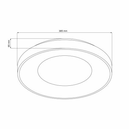 LED-dæmpbar loftlampe til badeværelset WITOLD LED/48W/230V Ø 38,5 cm 3000-6000K IP44 + fjernbetjening