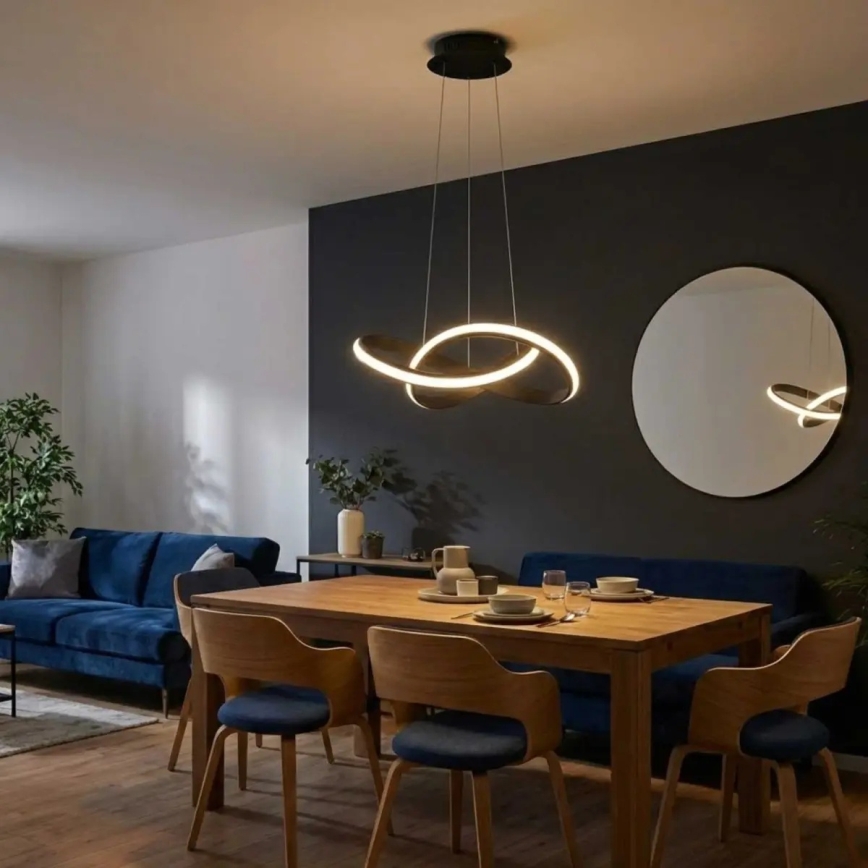 Dæmpbar LED-lysekrone på kabel SALO LED/28W/230V 3000K sort