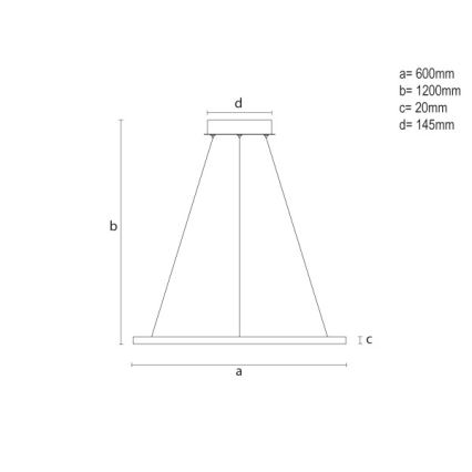 LED-dæmpbar pendel på wire LED/32W/230V 3000-6500K Ø 60 cm + fjernbetjening