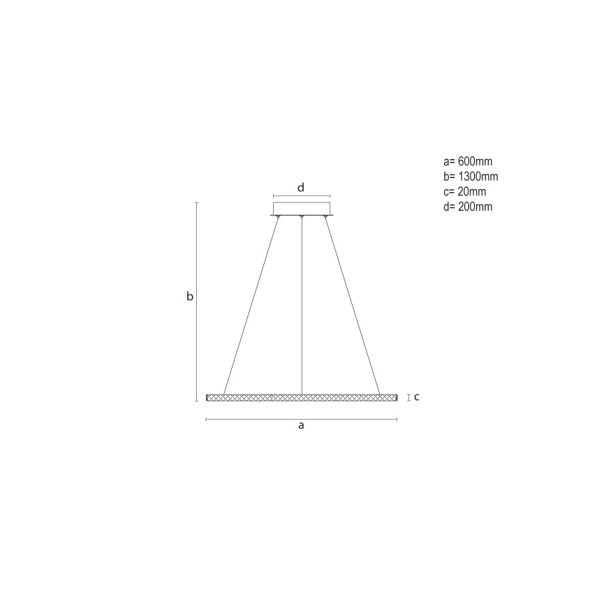 LED-dæmpbar pendel på wire LED/90W/230V 3000-6500K Ø 60 cm + fjernbetjening