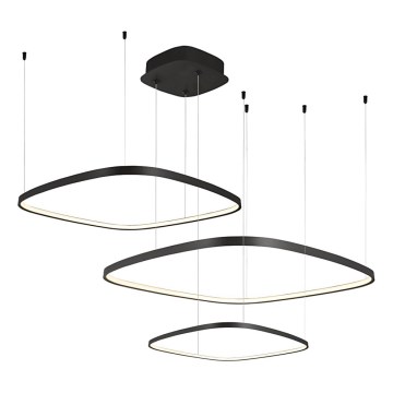 Dæmpbar LED-pendel med wireophæng LORENZO LED/70W/230V 3000/4000/6000K sort + fjernbetjening