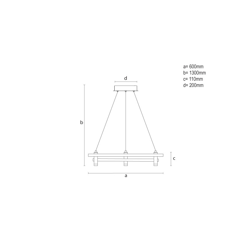 Dæmpbar LED-pendel med wire LED/100W/230V 3000-6500K Ø 60 cm + fjernbetjening