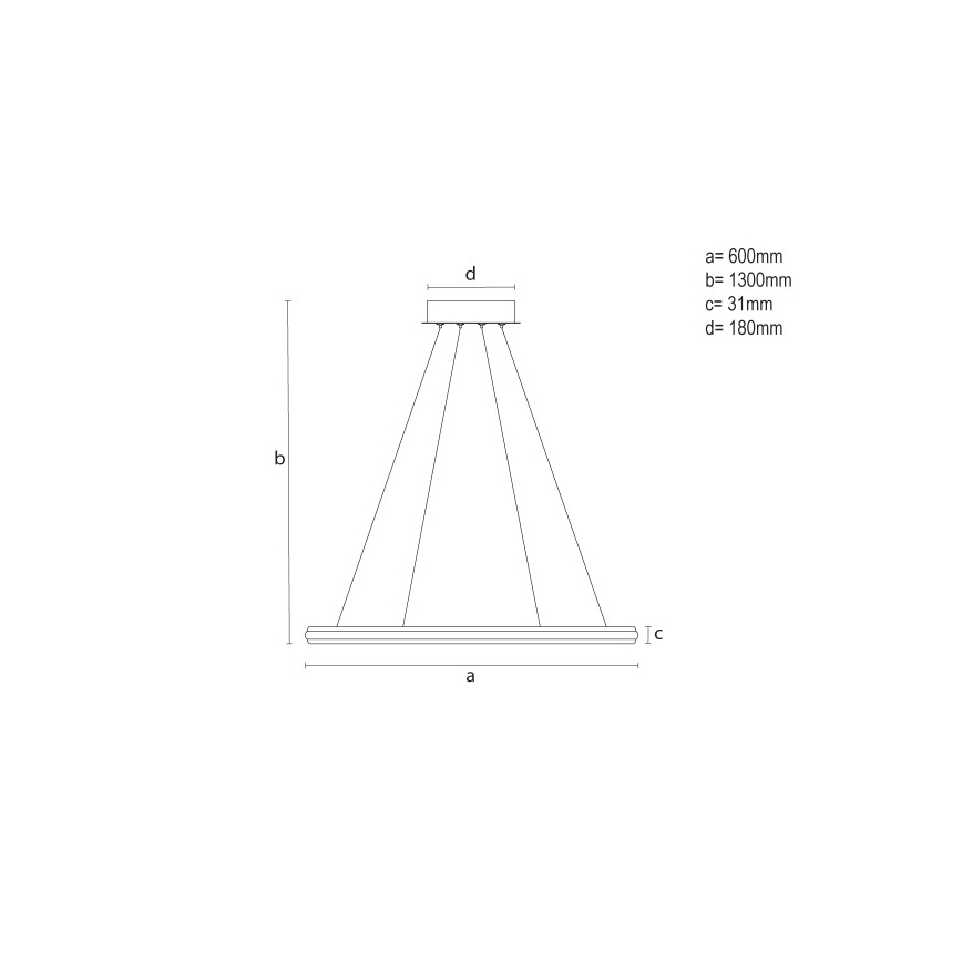 Dæmpbar LED-pendel på wire LED/55W/230V 3000-6500K Ø 60 cm + fjernbetjening