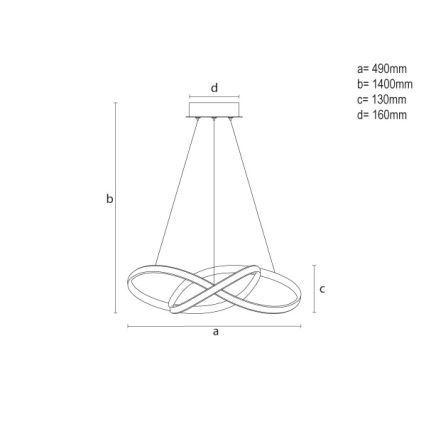 LED-dæmpbar pendel med wireophæng LED/65W/230V 3000-6500K Ø 49 cm + fjernbetjening