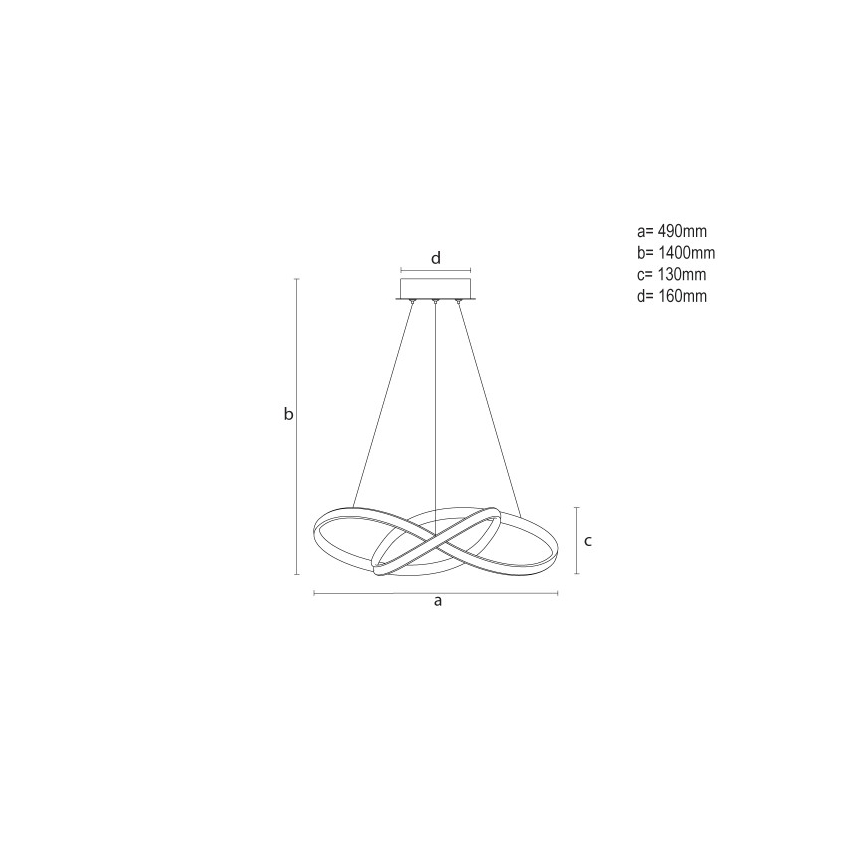 LED-dæmpbar pendel med wireophæng LED/65W/230V 3000-6500K Ø 49 cm + fjernbetjening