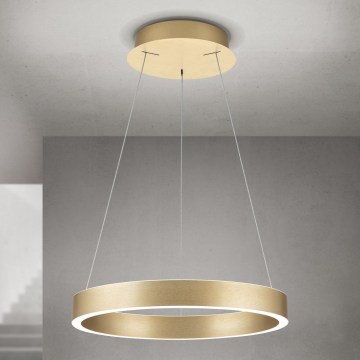 dæmpbar LED-pendel på wire KOLK LED/40W/230V 2700/3000/4000K Ø 40 cm guld