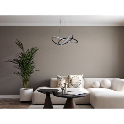 LED-dæmpbar pendel på wire LED/85W/230V 3000-6500K Ø 60 cm + fjernbetjening