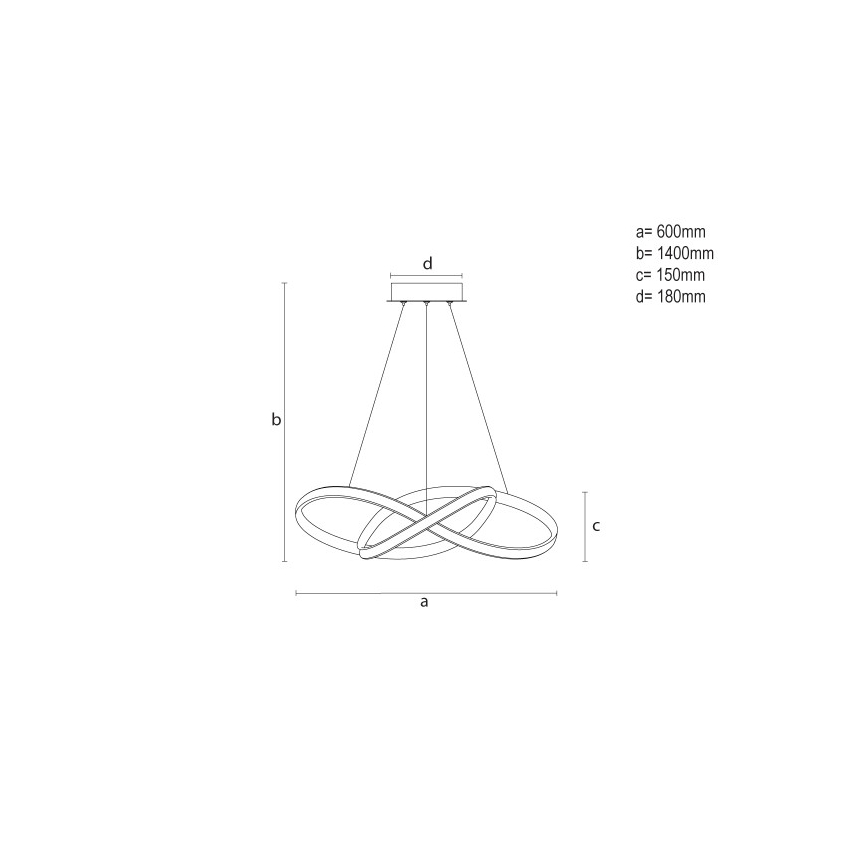 LED-dæmpbar pendel på wire LED/85W/230V 3000-6500K Ø 60 cm + fjernbetjening