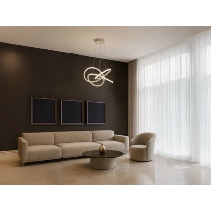 LED-dæmpbar pendel på wire LED/95W/230V 3000-6500K Ø 57 cm + fjernbetjening