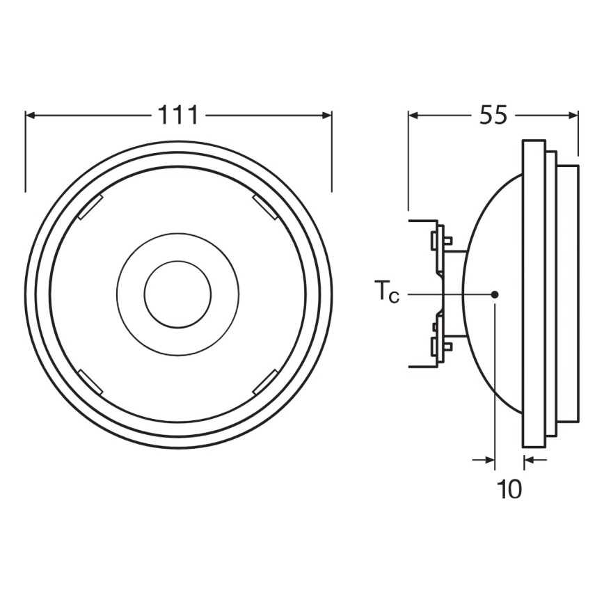 Dæmpbar LED-pære AR111 G53/7,2W/12V 1800-2700K 24° CRI 90 - Ledvance