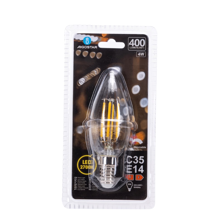 Dæmpbar LED-pære FILAMENT C35 E14/4W/230V 2700K - Aigostar