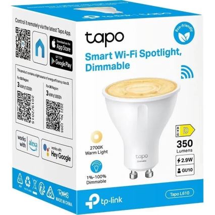Dæmpbar LED-pære GU10/2,9W/230V 2700K Wi-Fi - TP-Link