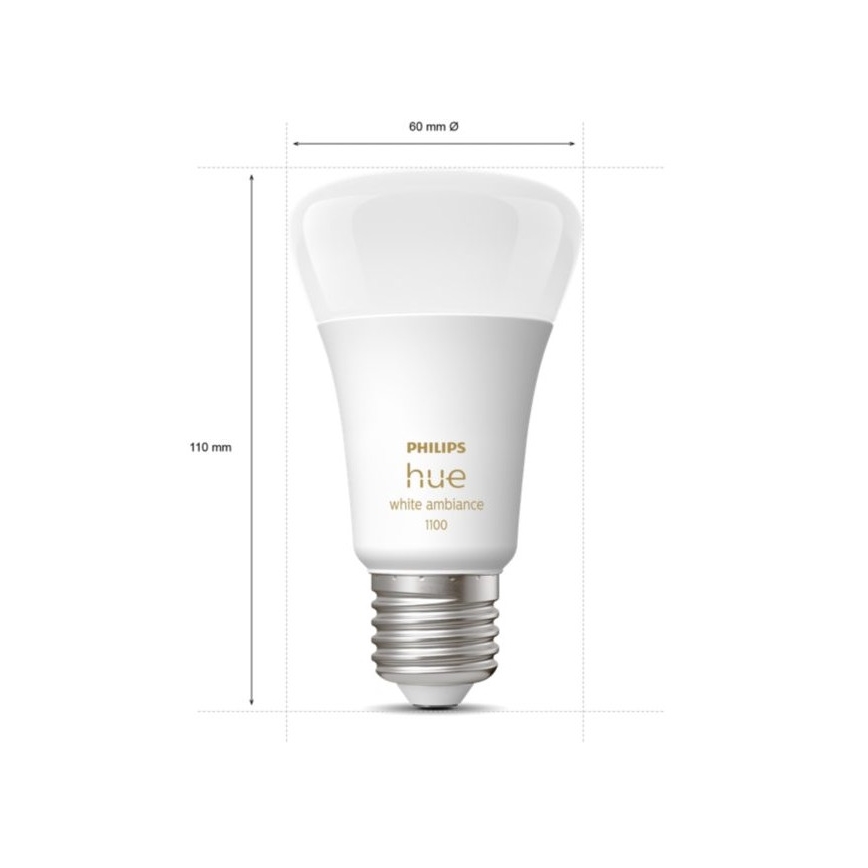 Dæmpbar LED-pære Philips Hue WHITE AMBIANCE E27/8W/230V 2200-6500K