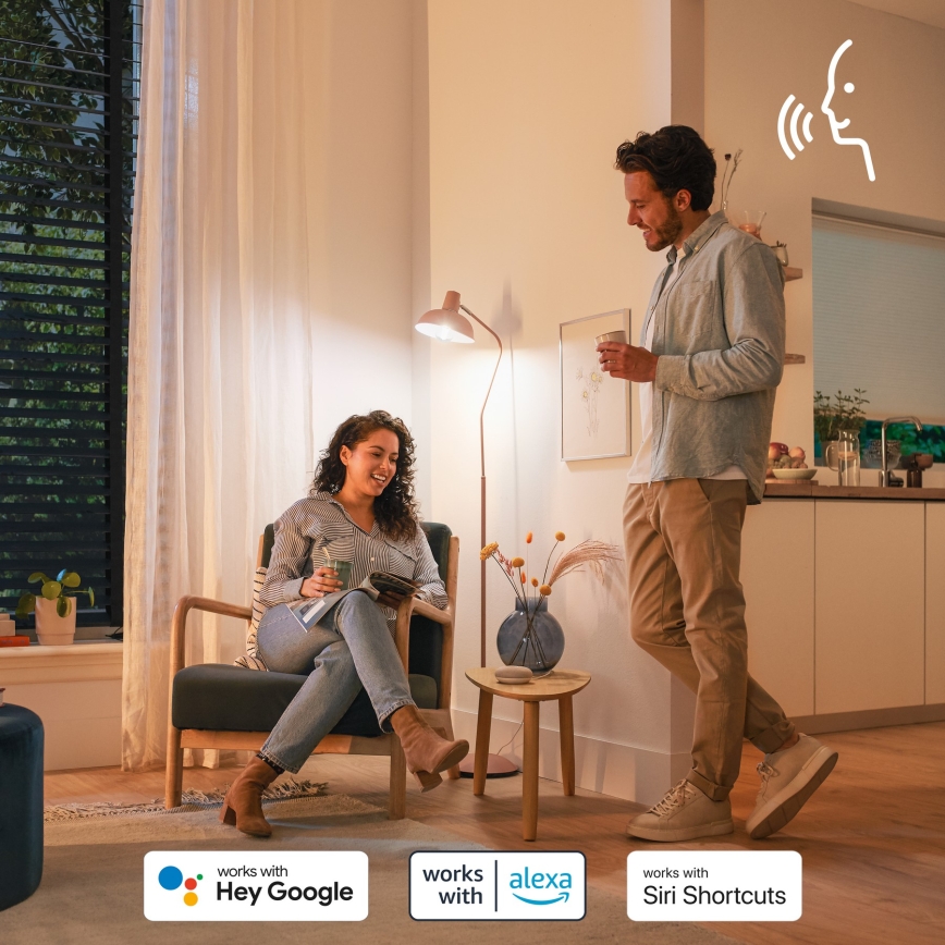 Philips SMART LED RGB-dæmpbar pære P45 E14/4,9W/230V 2200-6500K CRI 90