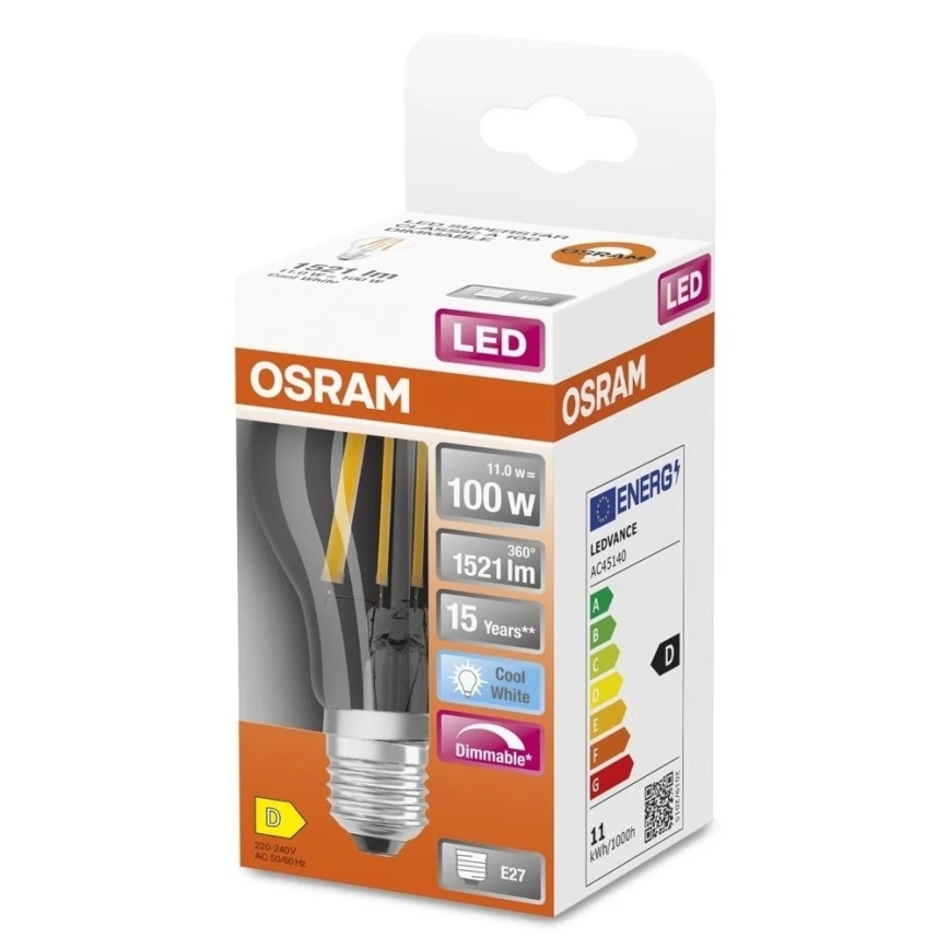 Dæmpbar LED-pære SUPERSTAR VINTAGE E27/11W/230V 4000K - Osram