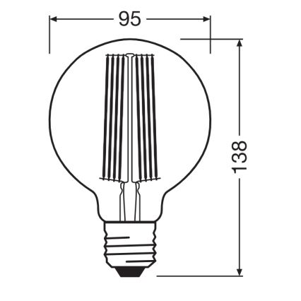 Dæmpbar LED-pære VINTAGE FILAMENT E27/11W/230V 1800K - Osram