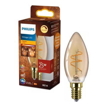 Dæmpbar LED-pære VINTAGE Philips B35 E14/3,1W/230V 2200K CRI 90