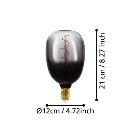 Dæmpbar LED-pære VINTAGE T120 E27/4W/230V 1800K røget - Eglo 110227