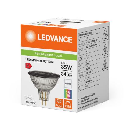 LED Dæmpbar reflektorpære MR16 GU5,3/5W/12V 4000K 36° CRI 90 - Ledvance