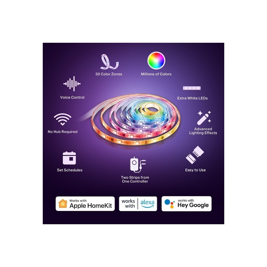 Dæmpbar LED RGBW-strip 5 m LED/24W/230V Wi‑Fi