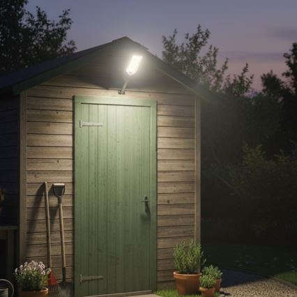 LED dæmpbar solcelledrevet gadelygte med sensor VENICE LED/200W/3,2V 12000 mAh IP65 sort + fjernbetjening