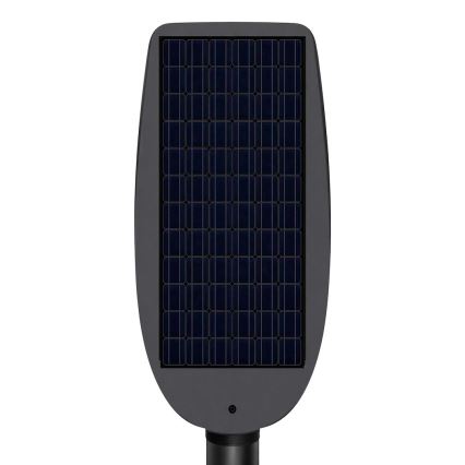 LED dæmpbar solcelledrevet gadelygte med sensor VENICE LED/200W/3,2V 12000 mAh IP65 sort + fjernbetjening
