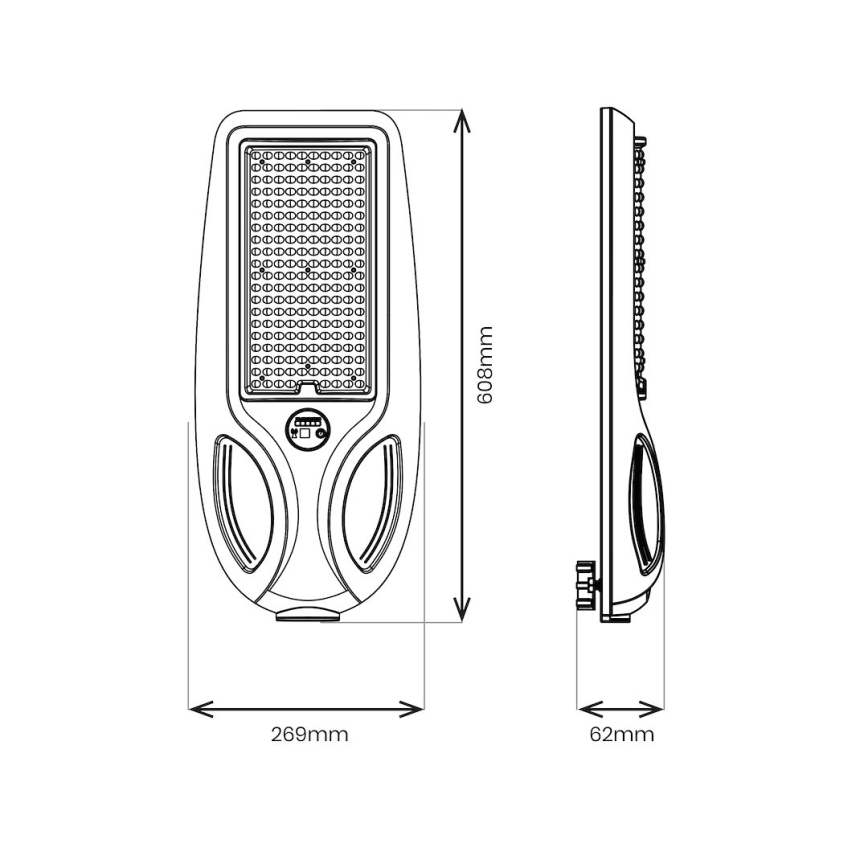 LED dæmpbar solcelledrevet gadelygte med sensor VENICE LED/200W/3,2V 12000 mAh IP65 sort + fjernbetjening