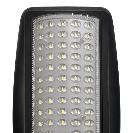 Dæmpbar LED-solcelledrevet gadelampe med sensor VENICE LED/50W/3,2V 4000 mAh IP65, sort + fjernbetjening