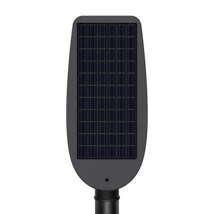 Dæmpbar LED-solcelledrevet gadelampe med sensor VENICE LED/50W/3,2V 4000 mAh IP65, sort + fjernbetjening