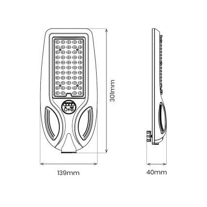 Dæmpbar LED-solcelledrevet gadelampe med sensor VENICE LED/50W/3,2V 4000 mAh IP65, sort + fjernbetjening