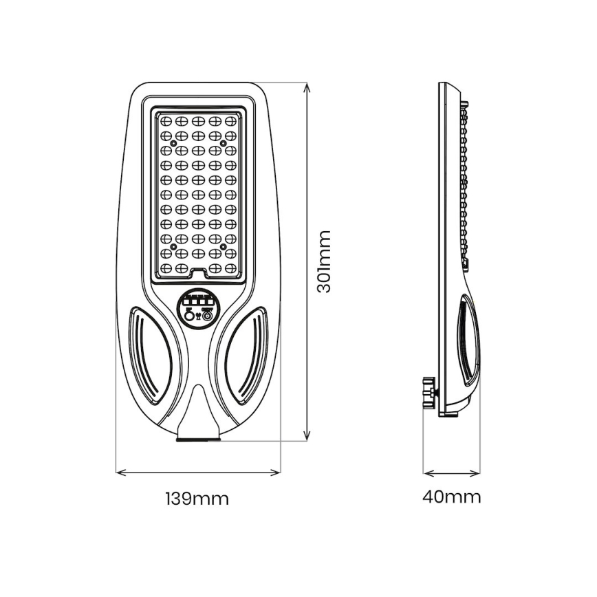 Dæmpbar LED-solcelledrevet gadelampe med sensor VENICE LED/50W/3,2V 4000 mAh IP65, sort + fjernbetjening