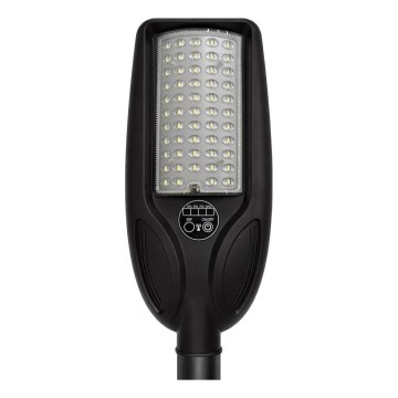 Dæmpbar LED-solcelledrevet gadelampe med sensor VENICE LED/50W/3,2V 4000 mAh IP65, sort + fjernbetjening