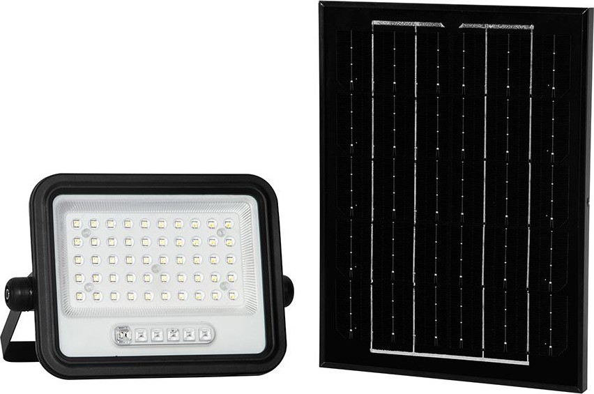 Dæmpbar LED solcelleprojektør LED/100W/3,2V 2000-8000K IP65 5000 mAh sort + fjernbetjening