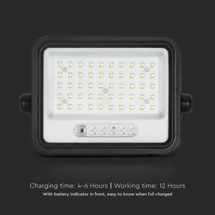 Dæmpbar LED solcelleprojektør LED/100W/3,2V 2000-8000K IP65 5000 mAh sort + fjernbetjening