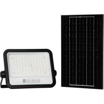 Dæmpbar LED-solcelleprojektør LED/200W/3,2V 2000-8000K IP65 10000 mAh sort + fjernbetjening