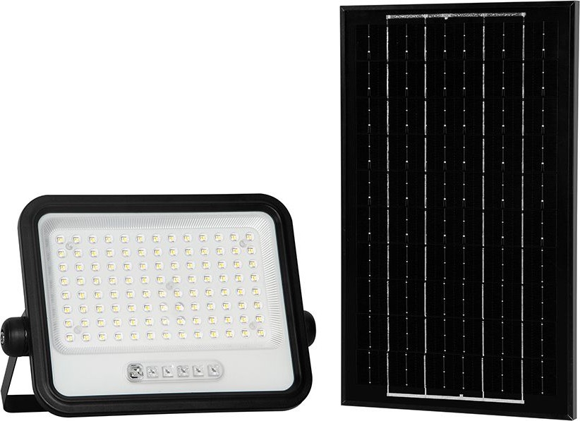 Dæmpbar LED-solcelleprojektør LED/200W/3,2V 2000-8000K IP65 10000 mAh sort + fjernbetjening
