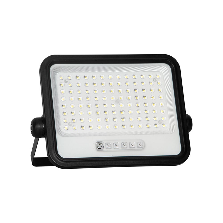Dæmpbar LED-solcelleprojektør LED/200W/3,2V 2000-8000K IP65 10000 mAh sort + fjernbetjening