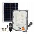 Dæmpbar LED-solcelleprojektør LED/50W/3,2V 5000K 6000 mAh IP65 sort + fjernbetjening