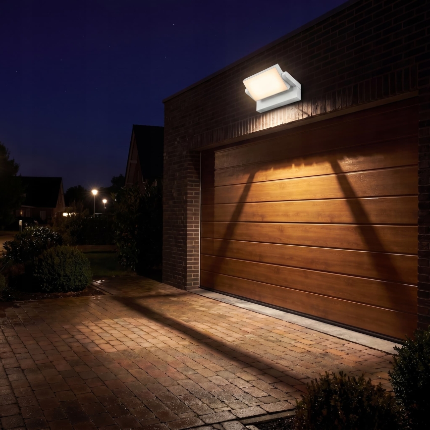 LED dæmpbar udendørs vægarmatur LED/12/18/24W/230V 3000/4000/6500K IP54 hvid