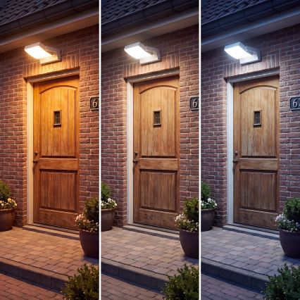 LED dæmpbar udendørs vægarmatur LED/12/18/24W/230V 3000/4000/6500K IP54 hvid