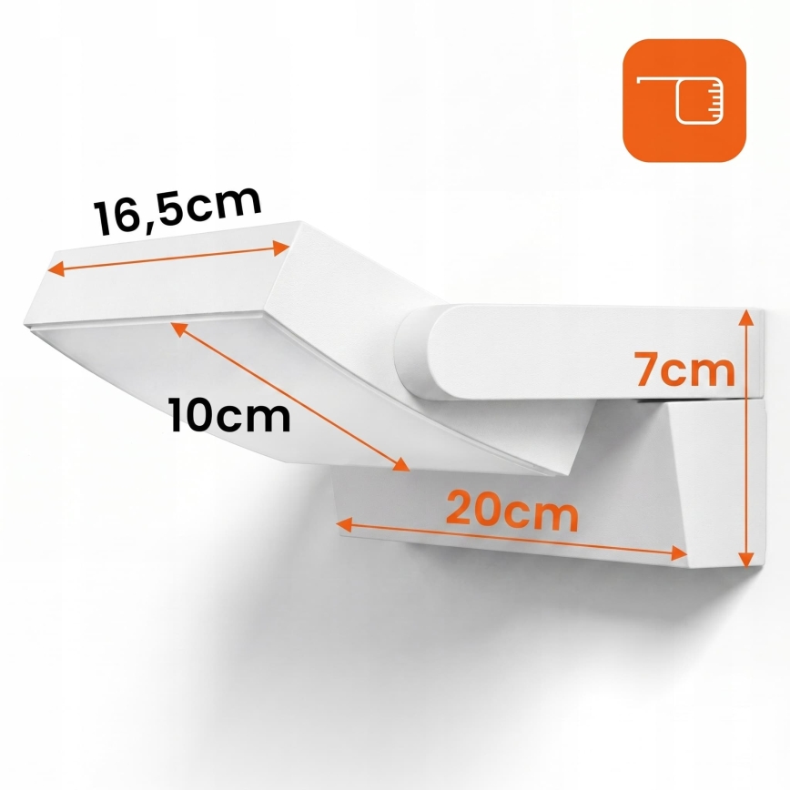 LED dæmpbar udendørs vægarmatur LED/12/18/24W/230V 3000/4000/6500K IP54 hvid
