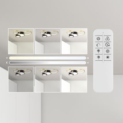 Dæmpbar loftlampe ALIZEE LED/30W/230V 3000-6500K sort/guld