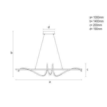 Dæmpbar pendel med wireophæng LED/50W/230V 3000-6500K 100 cm + fjernbetjening