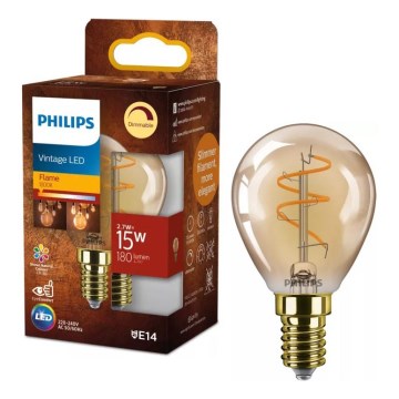 Dæmpbar Philips VINTAGE LED-pære P45 E14 2,7W/230V 1800K