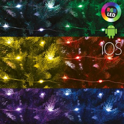 Dæmpbar RGB LED-lyskæde, 100 LEDs, 29 funktioner, 10,4 m