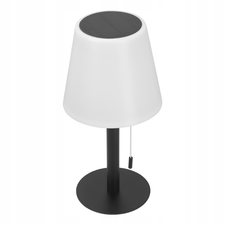 Dæmpbar solcellelampe LED/2W/5V USB 1200 mAh IP44 hvid/sort