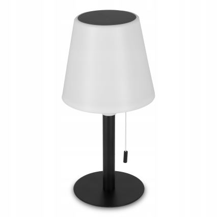 Dæmpbar solcellelampe LED/2W/5V USB 1200 mAh IP44 hvid/sort